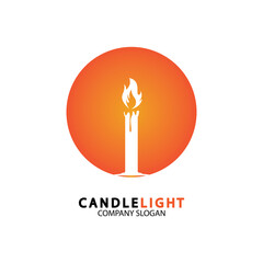 Candle light icon logo design vector template