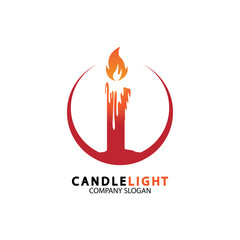 Candle light icon logo design vector template