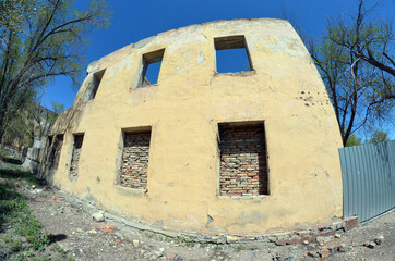 Abandoned Soviet military base in Central Asia.West Bank of Balkhash Lake