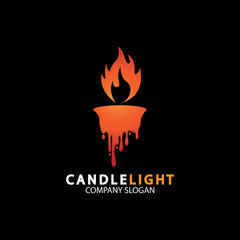 Candle light icon logo design vector template