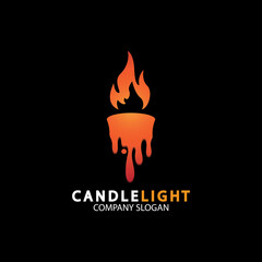 Candle light icon logo design vector template