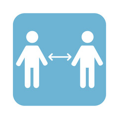 figures humans with arrows social distance line style