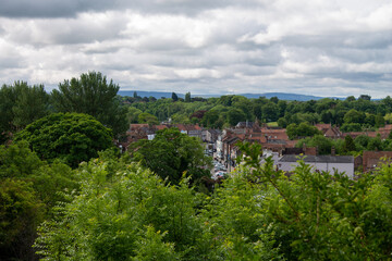 Fototapeta na wymiar The market town of Yarm showing the woodland surrounding the town.