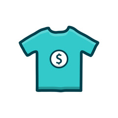 Dollar T-shirt Icon. Vector illustration.