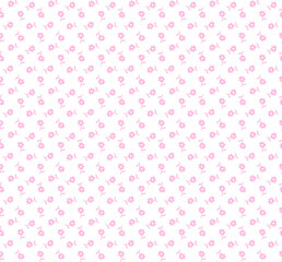Vector seamless pattern. Cute pattern in small flower. Small pink flowers. White background. Ditsy floral background. The elegant the template for fashion prints.