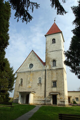 Fototapeta na wymiar Parish church of St. George and the Immaculate Heart of Mary in Kaniska Iva, Croatia