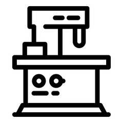 Milling machine beam icon. Outline milling machine beam vector icon for web design isolated on white background
