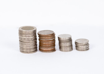 Thai coin , Thai money isolated on white  background
