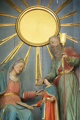 Saints Anne, Joachim and Virgin Mary, high altar in the parish church of Saint Anne in Lobor, Croatia