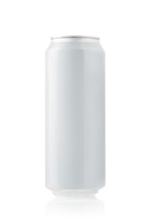 White beer can isolated on white