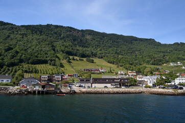 Fototapeta na wymiar Sognefjord, Norway, Scandinavia. View from the board of Flam - Bergen ferry.