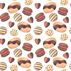 Seamless pattern with cookies.