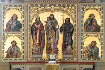 Fototapeta premium High altar in the parish church of Saint Joseph in Slatina, Croatia