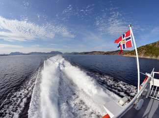 Fototapeta premium Sognefjord, Norway, Scandinavia. View from the board of Flam - Bergen ferry.