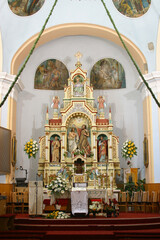 High altar in the parish church of Saint John the Baptist in Sveti Ivan Zelina, Croatia