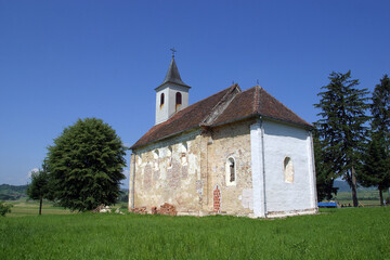 Fototapeta na wymiar Saint Peter Chapel in Novo Mjesto, Croatia