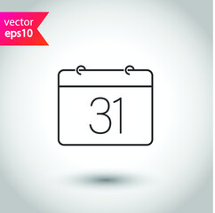 Calendar icon. Vector calendar on wall flat sign design. EPS 10 flat symbol. Calendar pictogram.