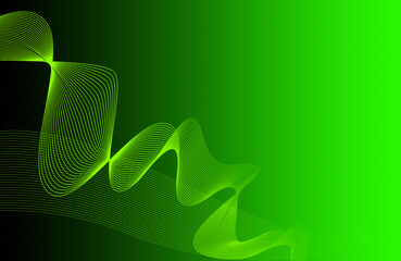 line wave abstract background, Background black and green color