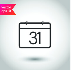 Calendar icon. Vector calendar on wall flat sign design. EPS 10 flat symbol. Calendar pictogram.