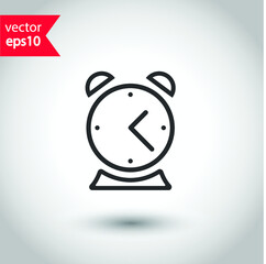 Alarm clock icon. Time vector sign. Clock flat sign design. Clock vector symbol pictogram