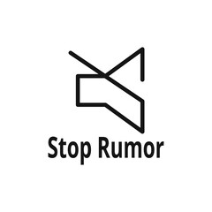 Stop rumor icon vector, filled flat sign. Speaker mute symbol, logo illustration. Volume off icon.