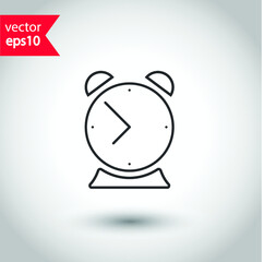 Alarm clock icon. Time vector sign. Clock flat sign design. Clock vector symbol pictogram