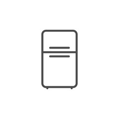 Top freezer refrigerator line outline icon