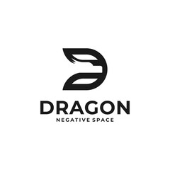 dragon vector logo with combinations letter D