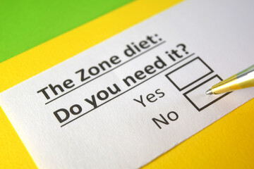 One person is answering question about zone diet.
