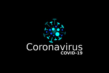 Covid-19 Coronavirus concept inscription typography design logo. World Health organization WHO introduced new official name for Coronavirus disease named COVID-19, dangerous virus vector illustration