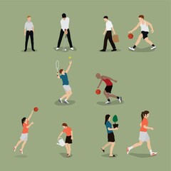 Fototapeta premium collection of people and activities