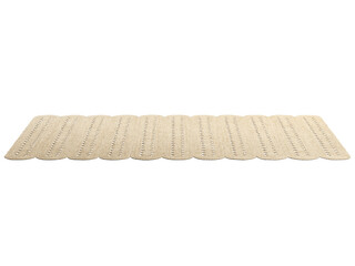 Handmade natural braided fiber ivory jute rug. 3d render