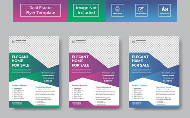 Fototapeta premium Real estate Flyer design Corporate business brochure or flyer design. Leaflet presentation. Teal Flyer with abstract circle, round shapes background. Modern poster magazine, A4