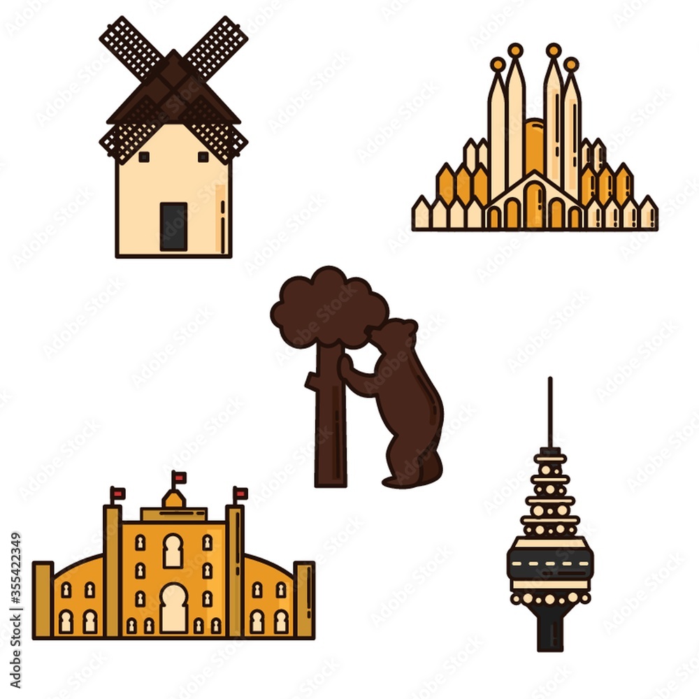 Canvas Prints set of spain general icons