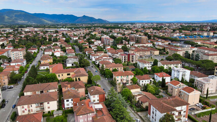Fototapeta na wymiar Amazing aerial view of Pisa, famous town of Tuscany