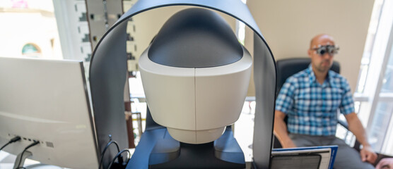 modern eye examination device at an eye clinic