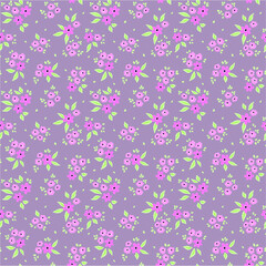 Cute floral pattern in the small flower. Ditsy print. Seamless vector texture. Elegant template for fashion prints. Printing with small rose-colored flowers. Light violet background.