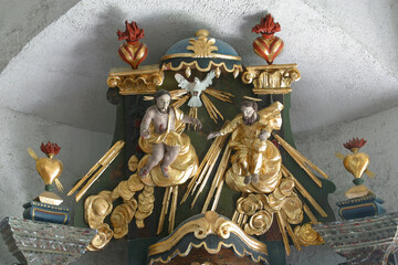 Holy Trinity, statue on Our Lady's altar in the chapel of St. Anthony of Padua in Grabrovec, Zabok, Croatia