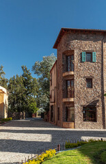 old brick house with European style