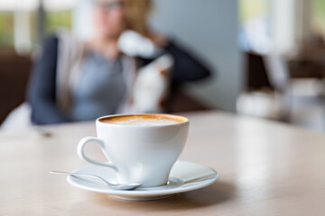 Coffee in the white cup