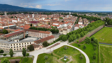 Amazing aerial view of Lucca, Tuscany
