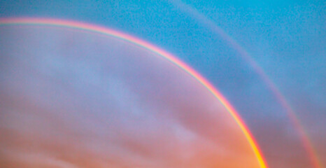 Rainbow in the sky as a background.