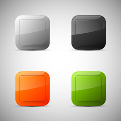 web set rounded button for website or app. Isolated bell sign with border, reflection and shadow on background.