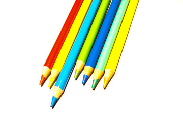 Color Pencils Rainbow isolated on white 
