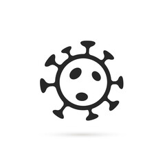 black coronavirus icon with shadow