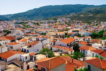 Fototapeta na wymiar Greece, Skiathos island, view of Skiathos town.