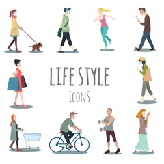 set of lifestyle icons