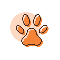 Paw vector icon. Pet animal sign
