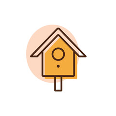 Nesting box or birds house vector icon