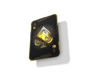 3d rendered golden ace of spades card (original design)